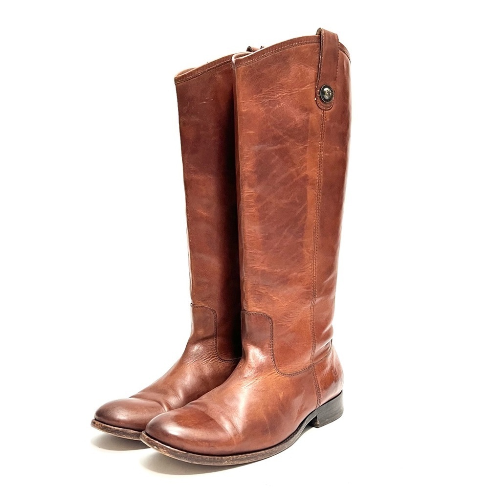 FRYE | Vintage 1990s brown leather knee high pull on equestrian riding boots